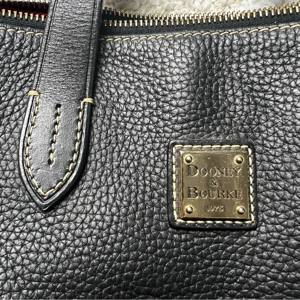 Dooney and Bourke Olivia Leather Satchel Black and Red Shoulder Bag - Picture 7 of 7